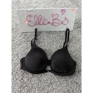 NWOT Victoria's Secret Embellished Black Push Up Bra 32C